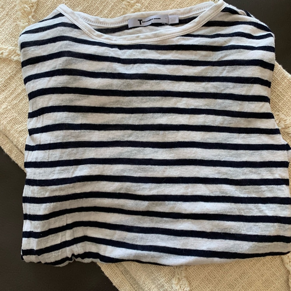 Alexander wang striped linen long sleeve small